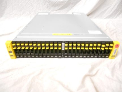 Dell HP Server Storage JBOD Disk Expansion Array featuring 12Gbs connectivity, equipped with 24x 3.84TB SSDs in 2.5-inch form factor, totaling 92TB capacity, angled front view on a textured white background.